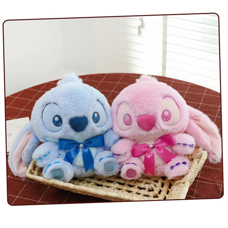 Juguete de peluche de Disney Stitch, bonita muñeca estilo pareja de 23cm, decoración del hogar, regalo de San Valentín, cumpleaños, Navidad y Año Nuevo