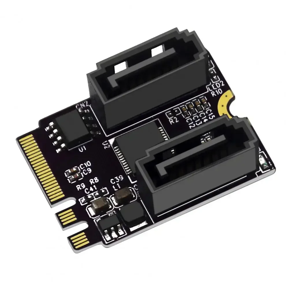 M.2 A+E KEY to 2 Ports SATA3.0 Converter Card Hard disk expansion card: Fast Data Transmission and Stable Output
