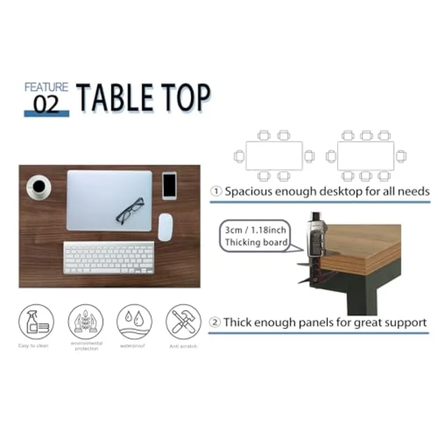 Bast Board Modern Simple Style Computer Desk Standing Table 30x59 Inches Large Office Desk Computer Table Study Writing Desk Wo