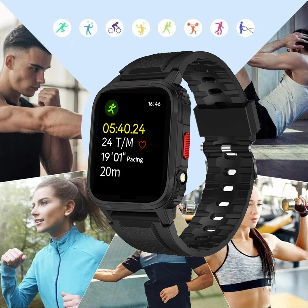 Smartwatch do ćwiczeń na świeżym powietrzu mężczyźni i kobiety połączenie Bluetooth klucz obrotowy Multi ćwiczenia Monitor zdrowia Menu Push modne zegarki 2024