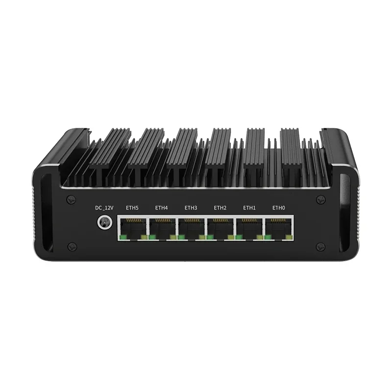 6x2.5G 12th Gen Firewall Router Intel N100 i226-V Fanless Mini PC DDR5 NVMe RJ45 COM Industrial Computer pfSense OPNsense PVE