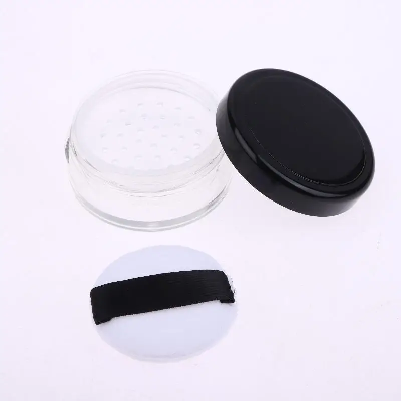 *5g Portable Plastic Powder Box Empty Loose Powder Pot With Sieve Powder Puff Cosmetic Sifter Loose Jar Travel Makeup Container