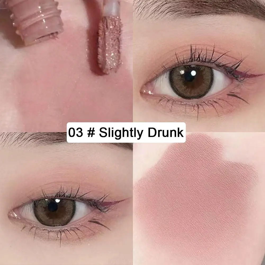 Sombra de ojos líquida brillante, maquillaje de un solo color, mate, herramientas de niebla, brillo líquido, sombra de ojos Natural, resistente al agua, Gen D2X2