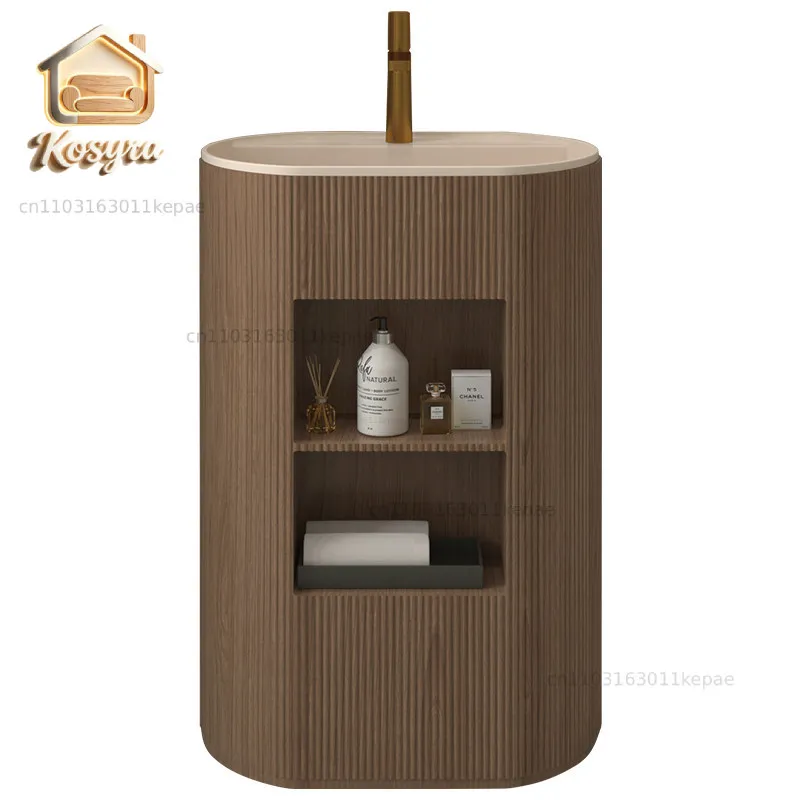 

Medieval style storage storage, storage, wash basin, bathroom, personalized art, integrated face wash table, oval column basin