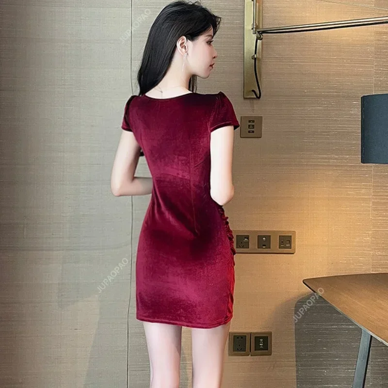 Spa Center Sexy Lace Collar Patchwork Dress Sexy Social Slimming Dress Creates Smooth Contour Foot Bath Technician Work Clothes