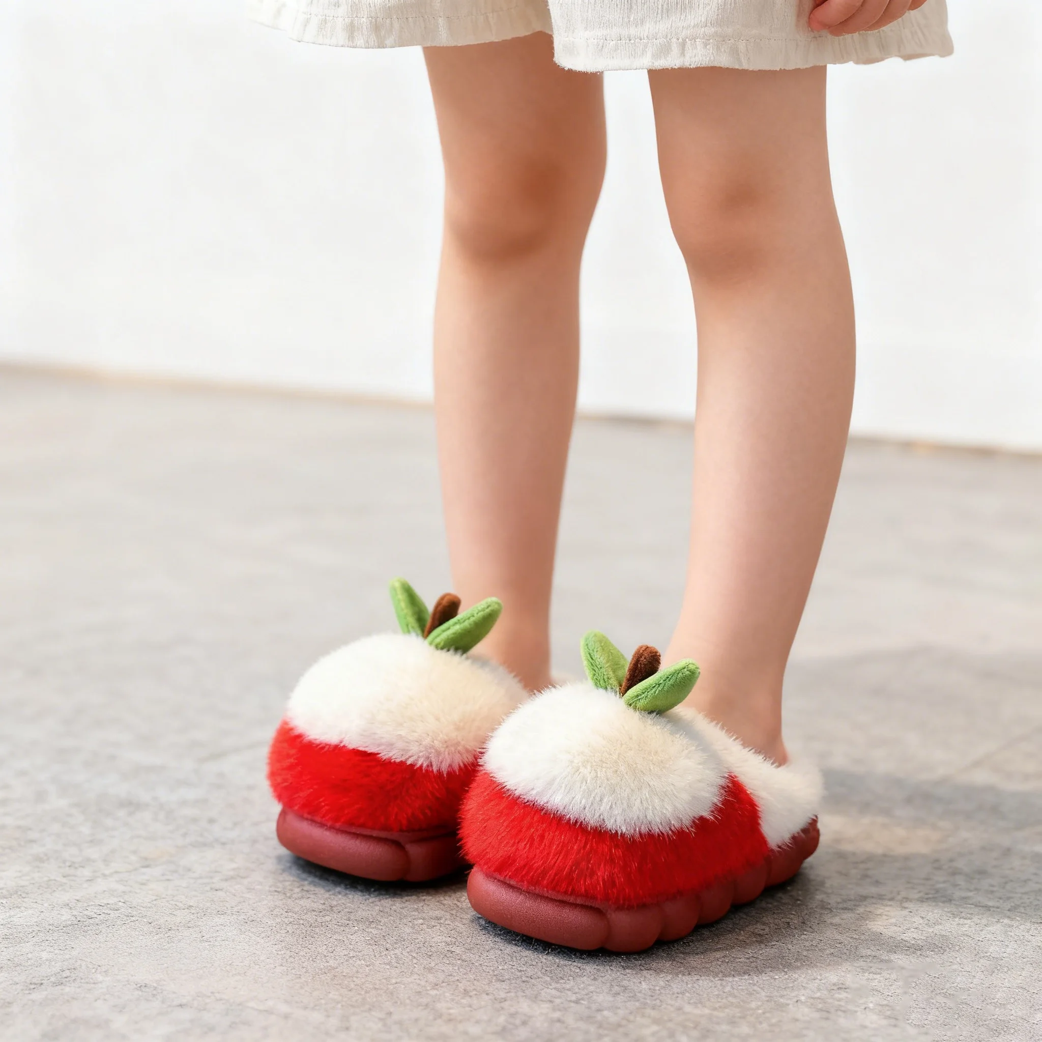 

Зимние детские милые хлопковые тапочки, детские теплые тапочки на флисовой подкладке для девочек на толстой подошве, детская домашняя универсальная хлопковая обувь