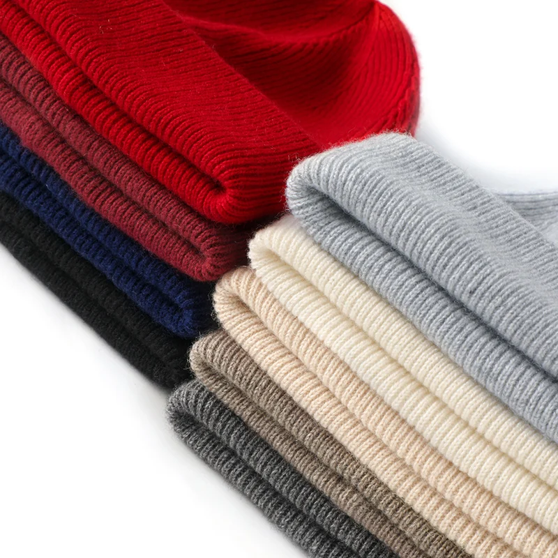 High Quality 100% Cashmere Hat Winter Thick Warm Hat Suitable Both Men Women Ear Protection Hat Casual Knitted Double-layer Hats
