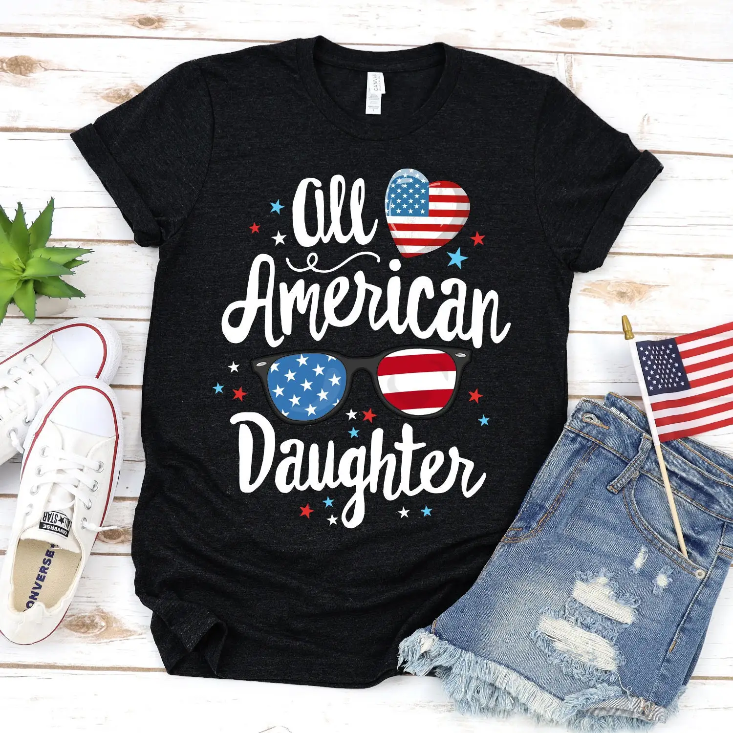 

Футболка All American Daughter США 4 июля для папы, я люблю гордому красного цвета