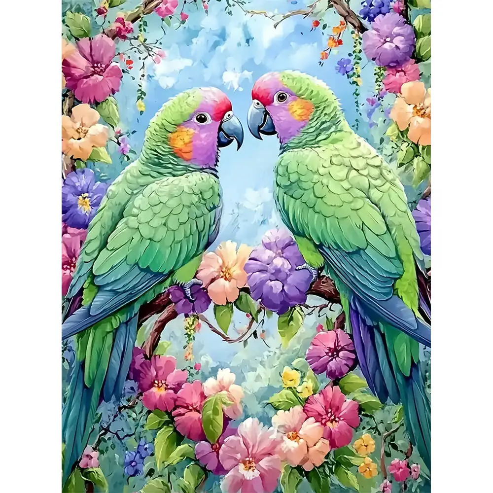 EverShine 5D Diamond Painting Parrot Mosaic Animal Full Square Round Drill Embroidery Bird Picture Of Rhinestones DIY Wall Decor