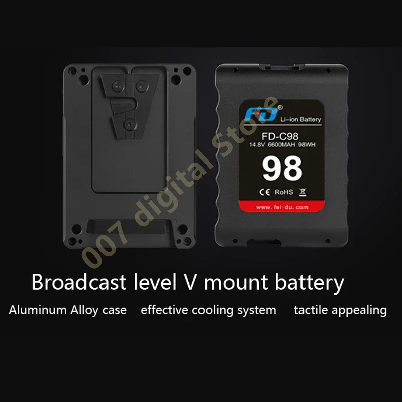 Аккумуляторная батарея Feidu для фотоаппарата с V-образным креплением большой емкости, маленькая аккумуляторная батарея для SLR-вспышки, функция мониторинга яркости/130/145/200/