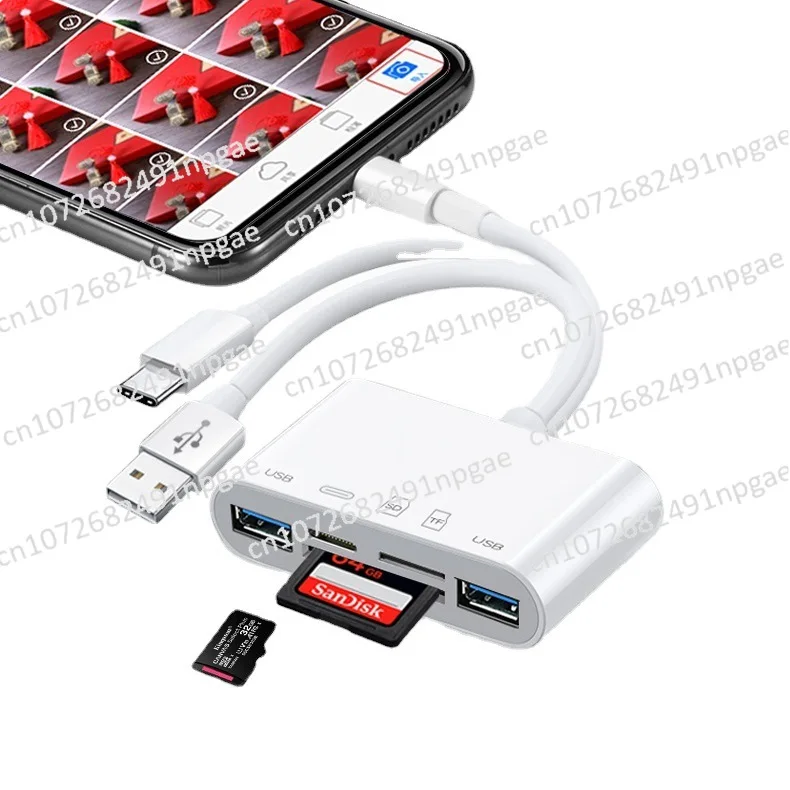 

Applicable To Apple Android Huawei Card Reader SD Card Mobile OTG All-in-One TYPE-C Card Reader USB Four-in-One