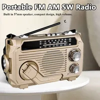 Portable High Sensitivity FM AM SW Radio Solar Charging Emergency Receiver Hand Crank Bluetooth Speaker Music Player Audio AUX