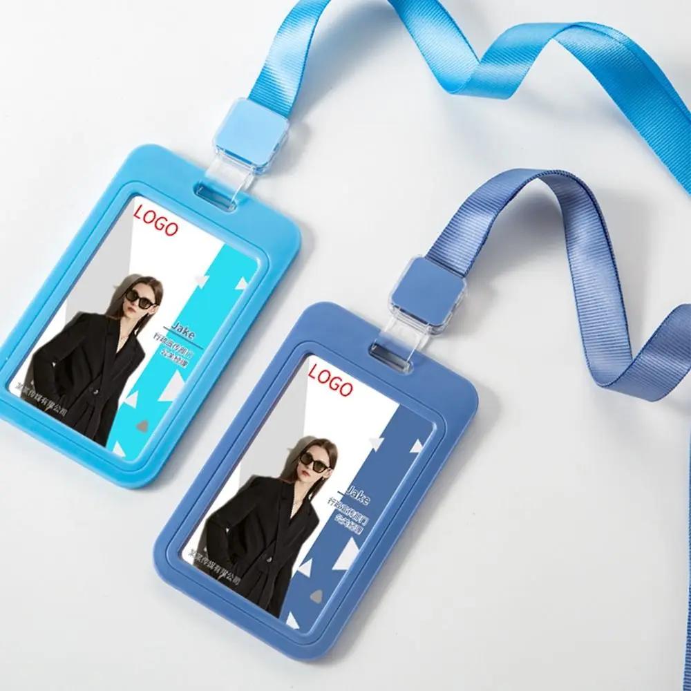 Card Door Card Office Supplies ID Card Horizontal Card Protector Lanyard Card Holder Simple Card Case Vertical Card Cover