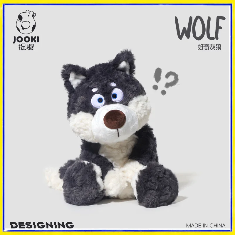 

JOOKI Curious Grey Wolf Plush Toy Super Soft Adorable Stuffed Wolf Doll Soothing Companion Birthday Gift For Kids Toddlers