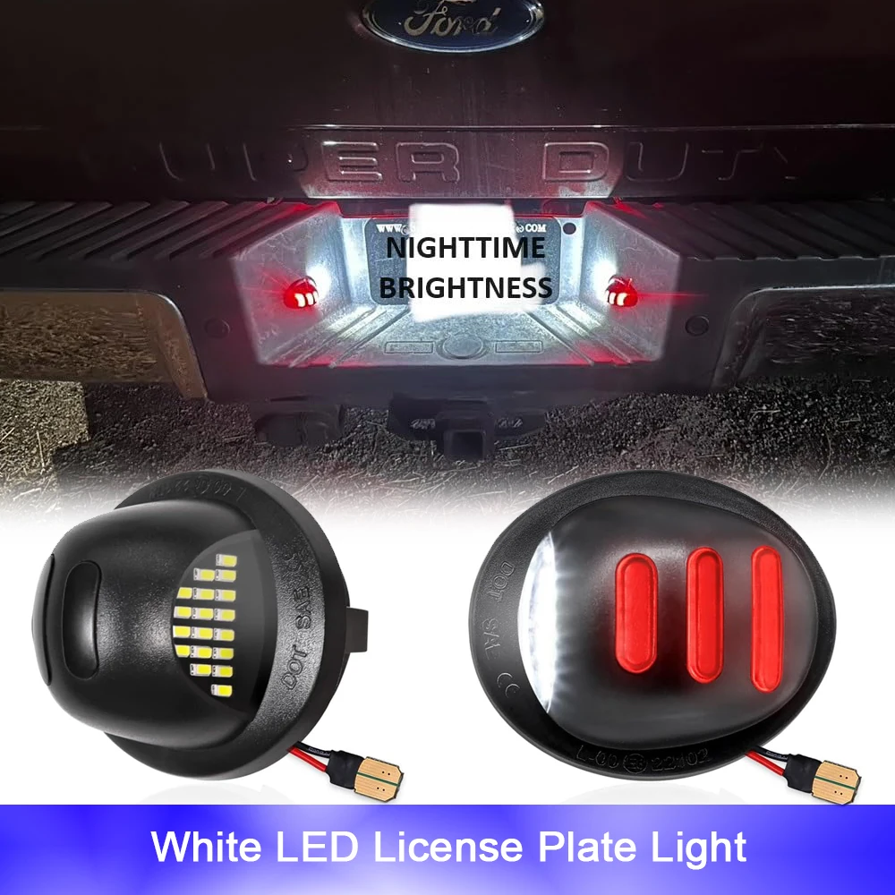 

6000K White LED Backup License Number Plate Light Tag Lamp For Ford F-150 Heritage F-250 F-350 Super Duty F-450 F-550 Bronco