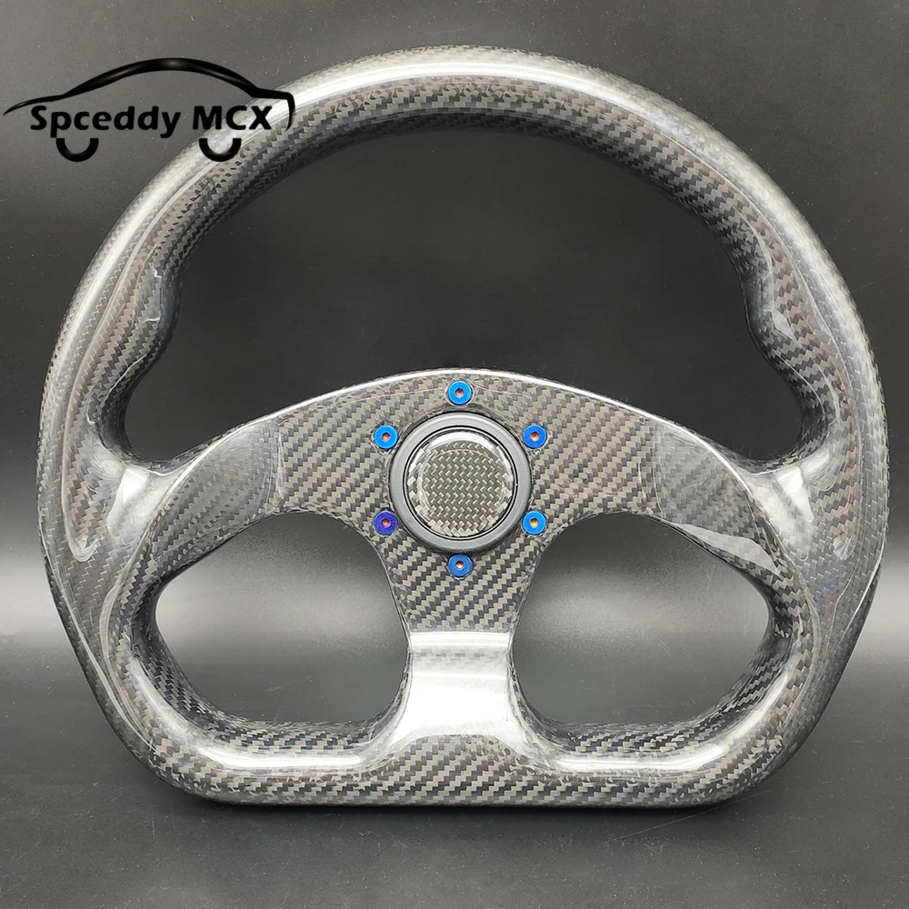 New Style 13inch 320mm Carbon Racing Steering Wheel D Shape Sport Tuning Drift Real Carbon Fiber Steering Wheel