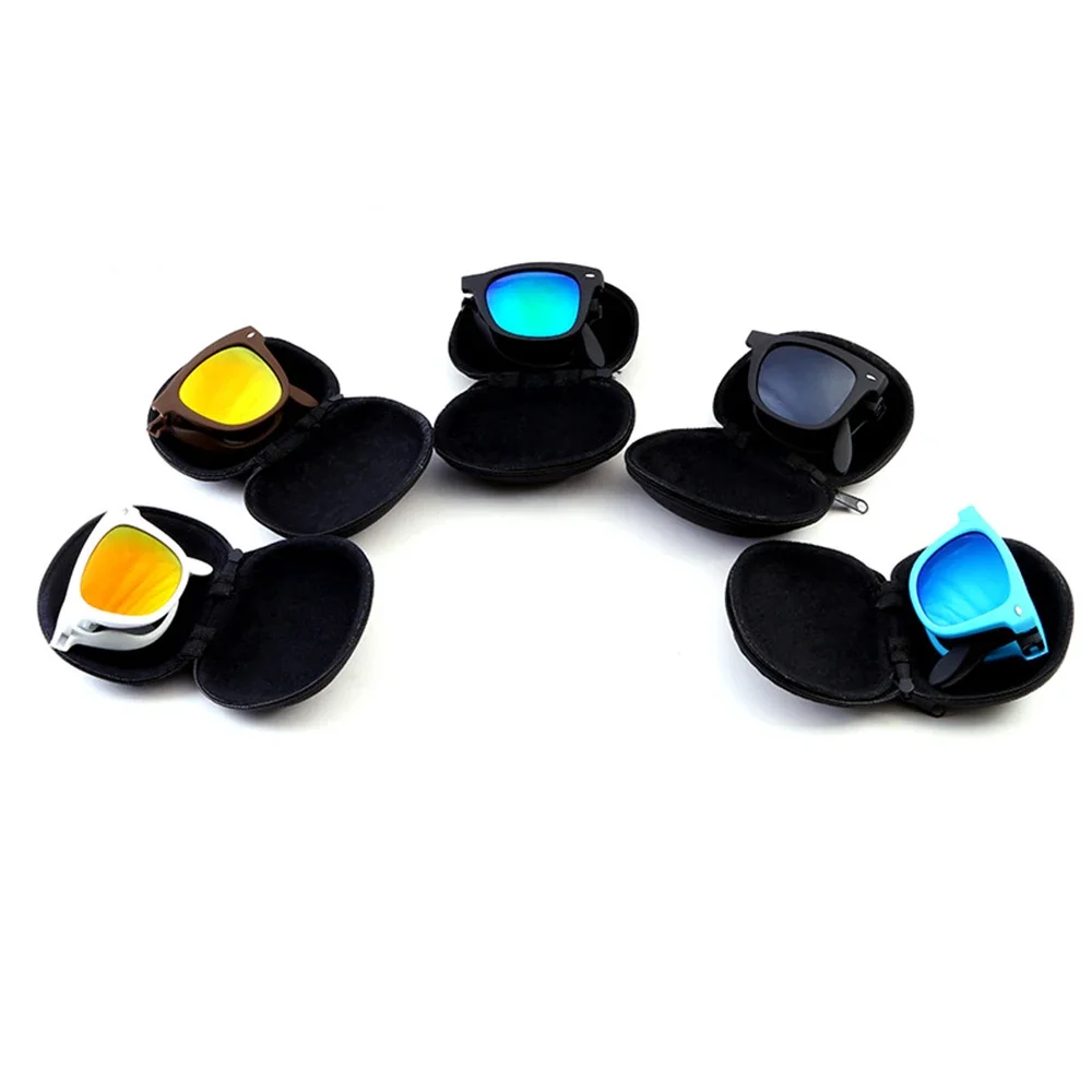 

Folding Sunglasses With Easy Eyeglasses Case Popular Fashion Glasses Suitable For Outdoor Sports Portable Zipper Glasses Case