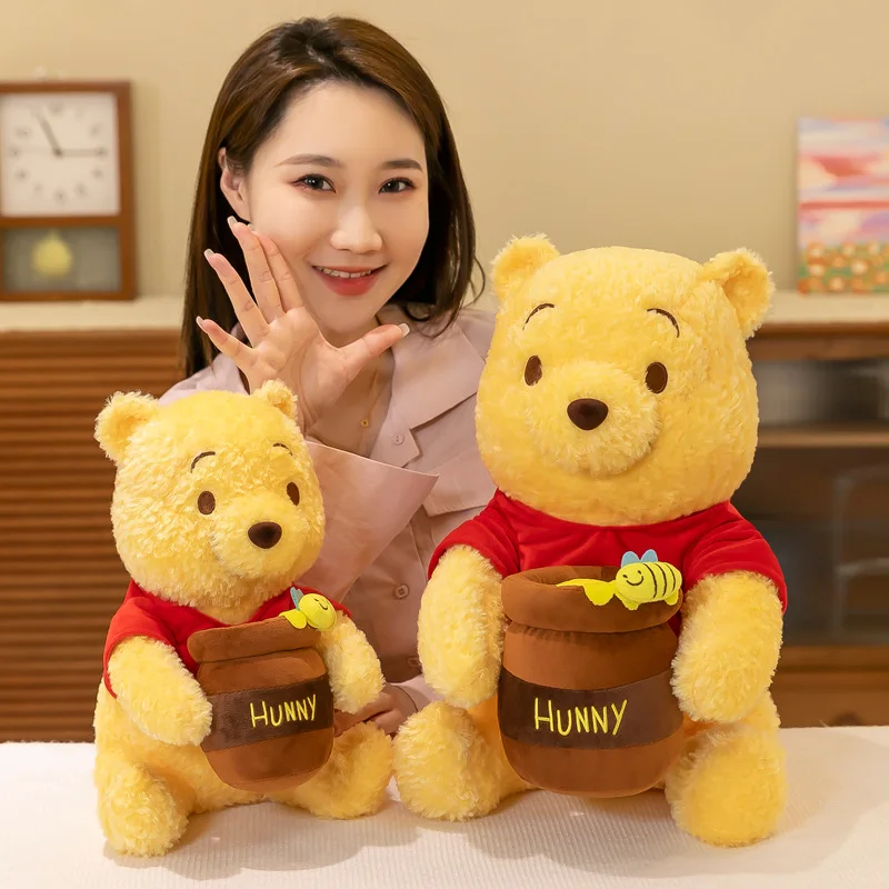 35-55cm Disney Honey Jar Winnie The Pooh Anime Soft Plush Toys Kawaii Pooh Bear Stuffed Animal Dolls Children Kids Birthday Gift