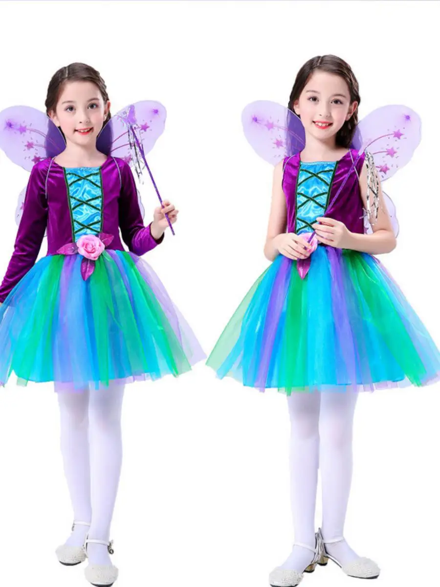 أزياء الهالوين للأطفال الساحرة دكتور بلا الشيطان حفلة تنكرية الكرة تنورة مطبوعة CS فرقة فام للأطفال الجنية T موضوع