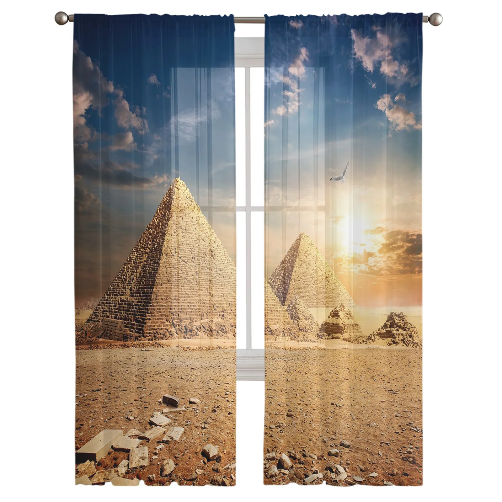 Pyramid Asuka At Dusk Sheer Curtains For Living Room Modern Fashion Valance Curtains For Kitchen Tulle Curtains