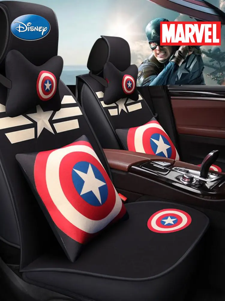 Disney Creative Personalized Car Seat Cover Cartoon Cushion Four Seasons Universal Internet Hot All Wrapped Marvel Car Cushion