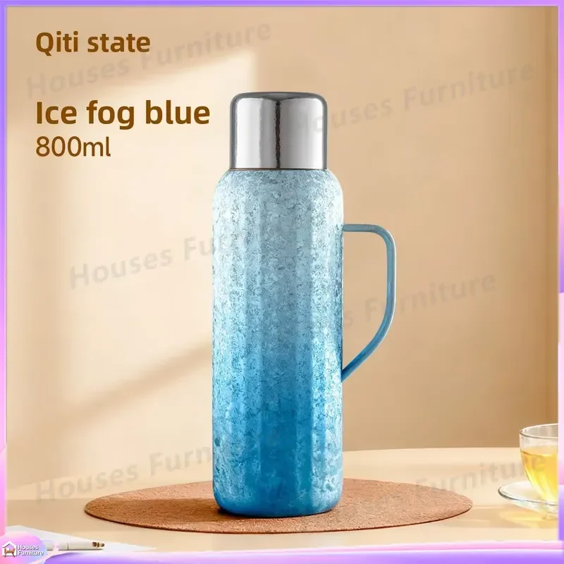 Pure Titanium Thermos Bottle 800ml Vacuum Insulated Flask Keep Hot Cold 24h Portable Travel Mug Outdoor Camping Tea Water Cup