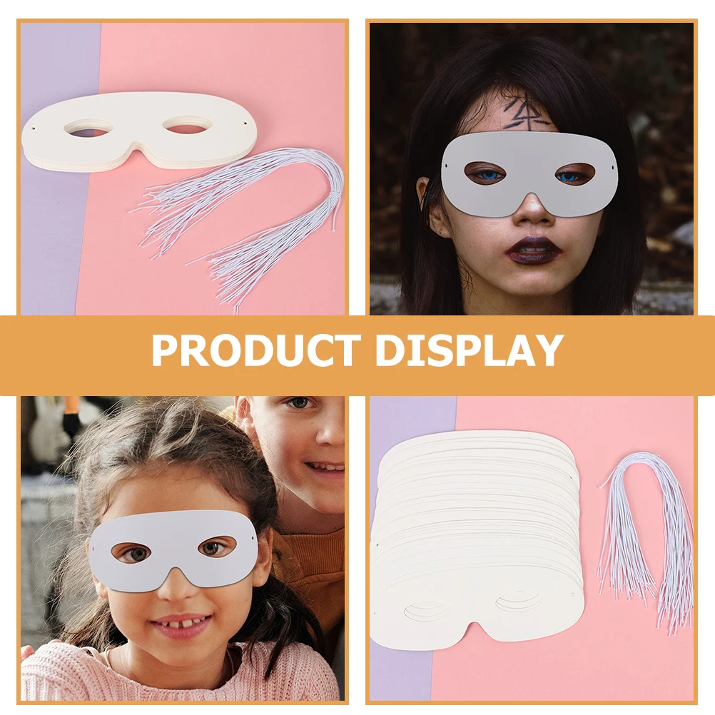 40 ชิ้นมือทาสีหน้ากาก Face Craft Diy ว่างเปล่าสําหรับคอสเพลย์ปาร์ตี้หน้ากากสีขาวกระดาษ Eye ตกแต่งเด็ก