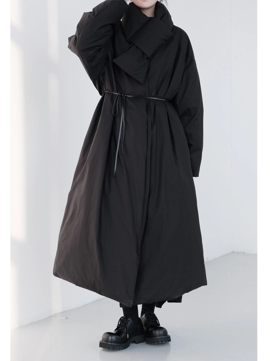 UMI MAO Yamamoto Dark Coat Femme Super Thick Life Long Jacket With 90% White Duck Down Jackets Warmth And Laziness