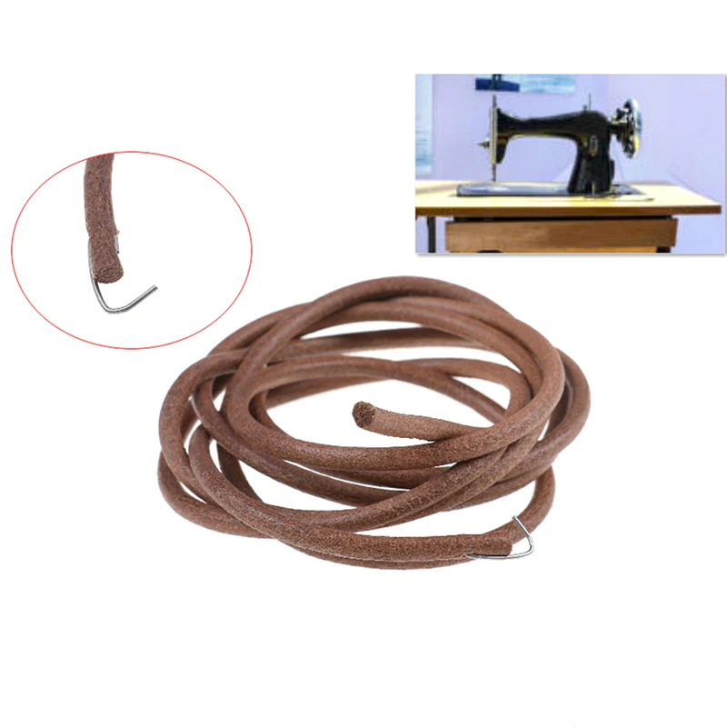 1Pc High Quality Leather Treadle Belt Antique Treadle Parts + Hook For Singer Sewing Machine