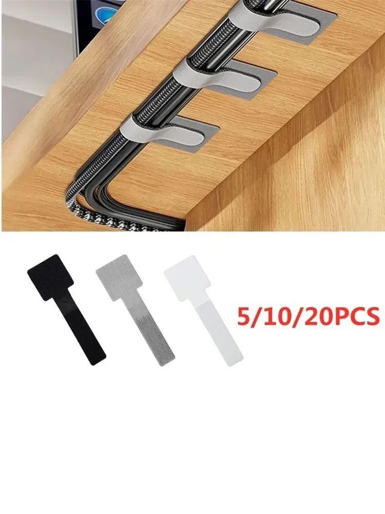 Attaches de câble réutilisables, organisateur de fil de fixation, support de corde, auto-adhésif réglable, sangles d'organisation de cordon, gestion de bureau