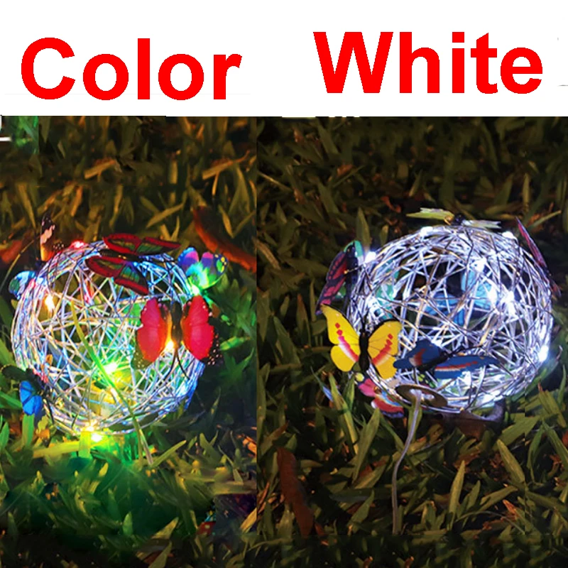 LED Solar Wind Chime Light Garden Butterfly Lamp Colorful Waterproof Hanging Solar Light per Garden Yard Home Decor