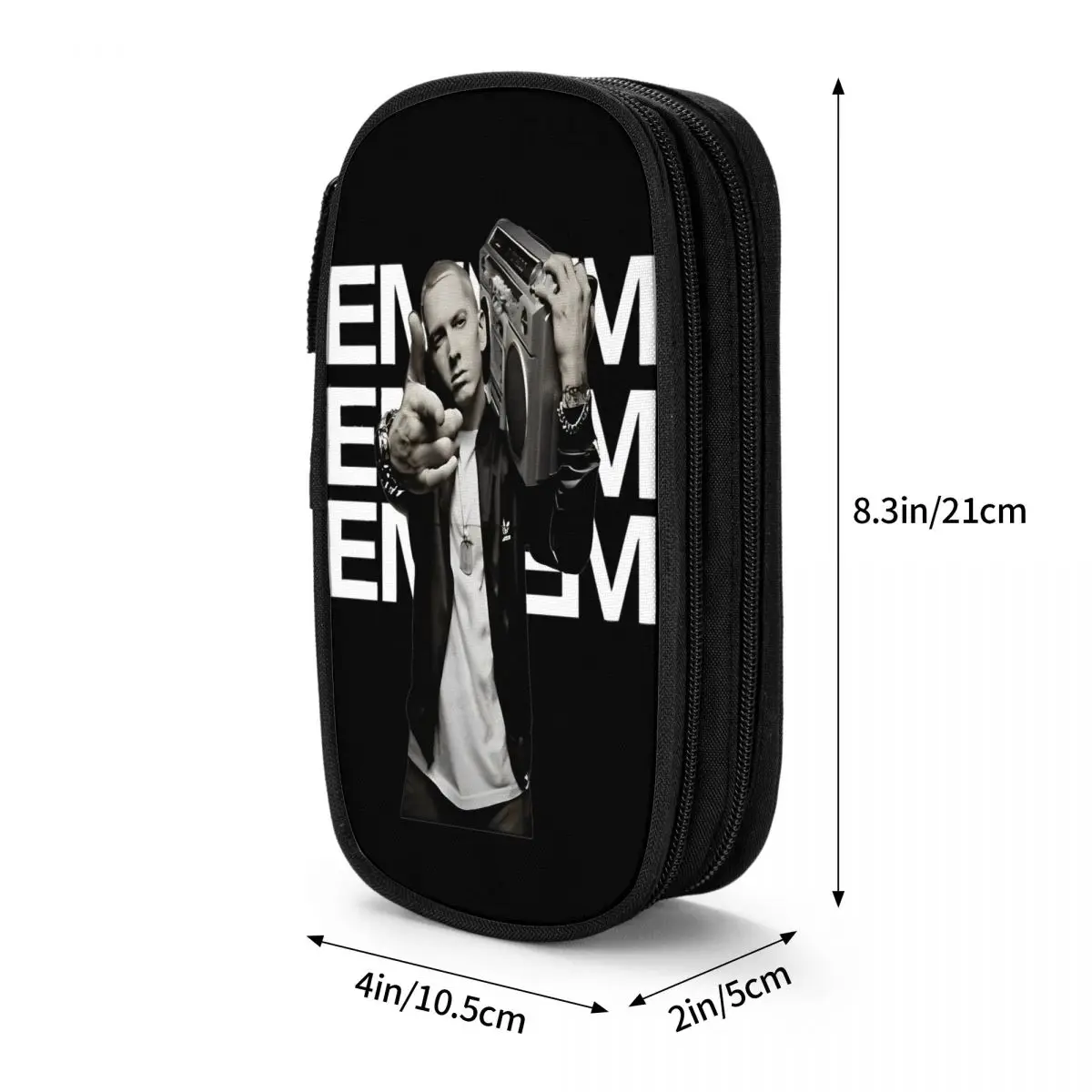 Imagem -06 - Eminem Estojo para Lápis Grande para Estudantes Eminem Boombox Hip Hop Music Album Pen Bags Armazenamento Material Escolar Presente