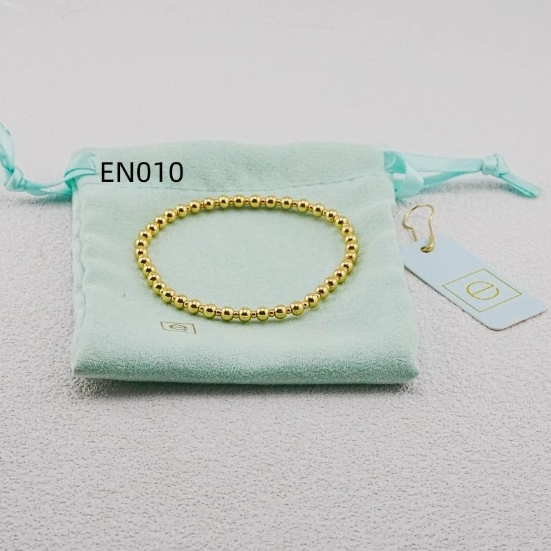 VKVVA Gold-plated Fashion Jewelry Classic Grateful Pattern 4mm Bead Bracelet for Women Unique Gifts