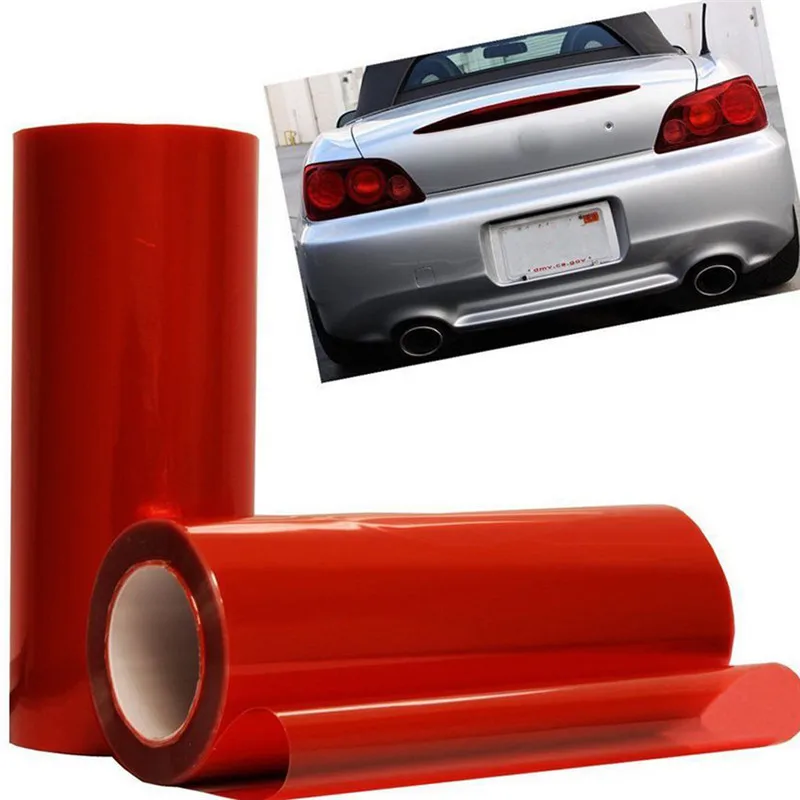 Red Car Light Headlight Taillight Tint Vinyl Film Sticker Sheet Fog Light Rear Lamp Matt Smoke Film 60/150cmx30CM