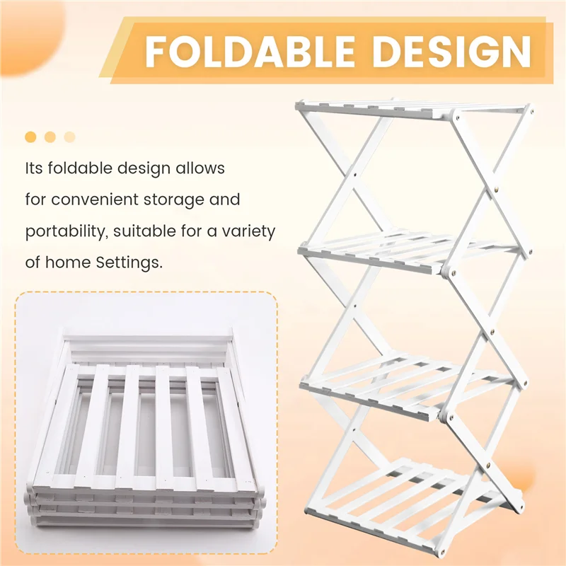 

KB-Bamboo Shoe Rack For Entryway - Foldable, Narrow Organizer For Small Spaces, White,