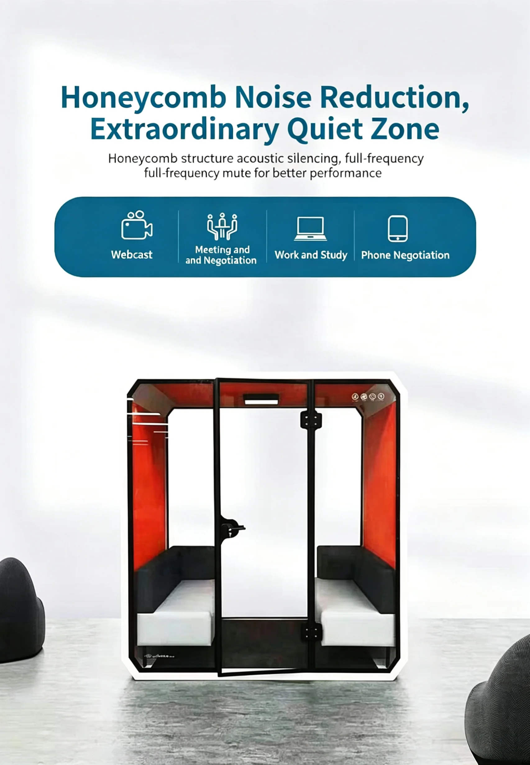 Hot Selling Soundproof Furniture Pod, Portable Indoor Office & Sleeping Noise Isolation Booth