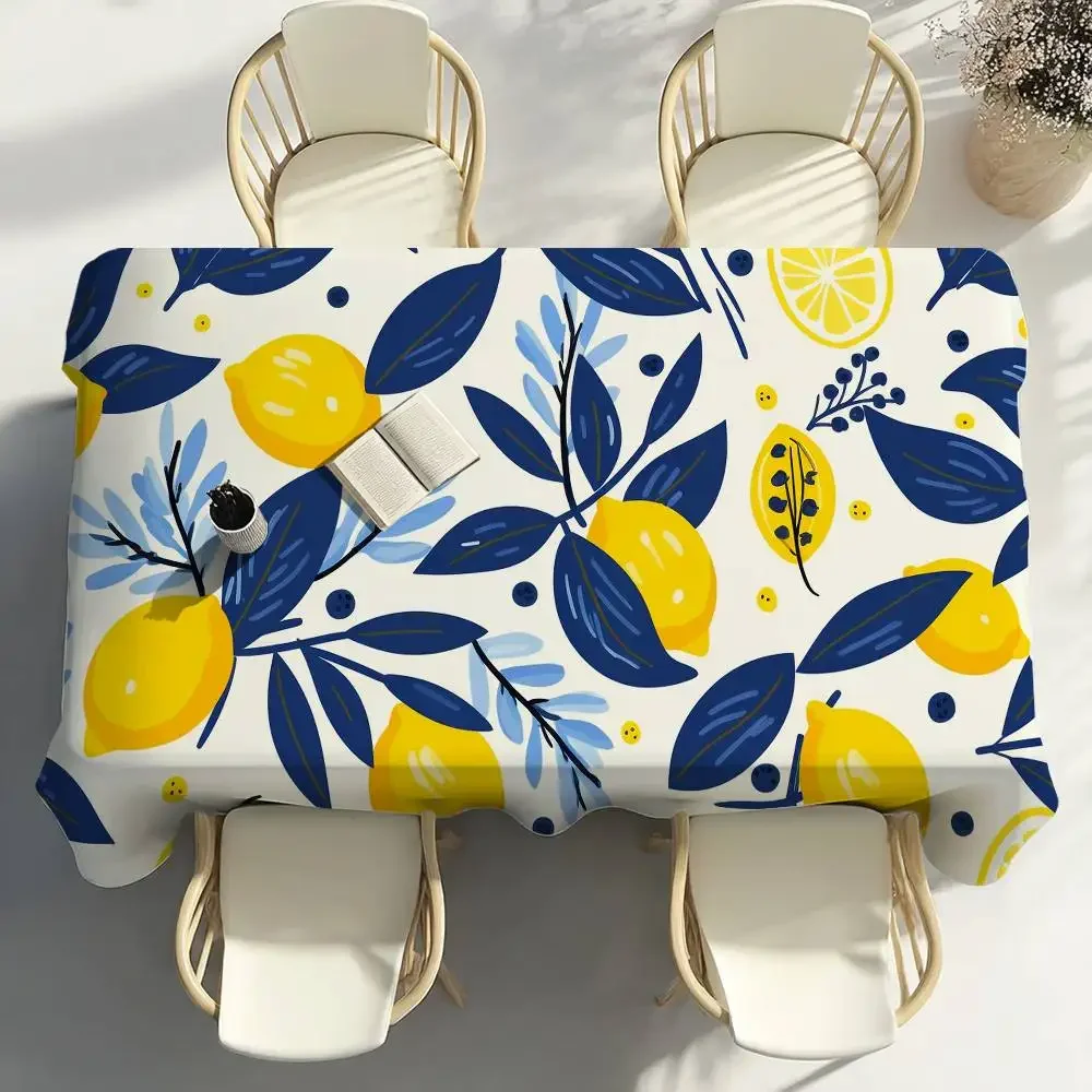 

Lemon Fruit Pattern Table Cloth Party Decor Dining Room Home Kitchen Patios Waterproof Stain-Proof Table Cloth