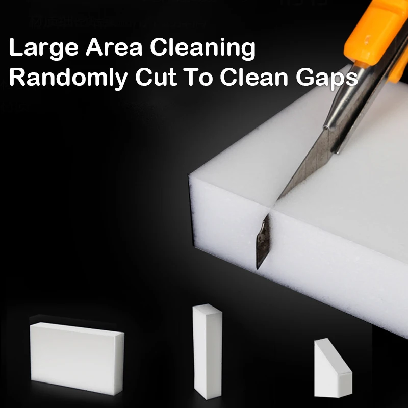 100 ชิ้น/ล็อตเมลามีนฟองน้ําเมจิกฟองน้ํายางลบฟองน้ําทําความสะอาดเครื่องมือทําความสะอาดสําหรับห้องครัวห้องน้ํารถบ้าน 100*60*20 มม.