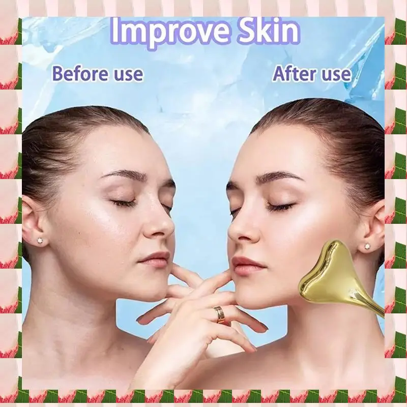 

A57I Ice Globes For Face 2PCS Luxury Rose Gold Cryo Sticks Face Roller Cold & Heat Relief Beauty Facial Massage Tools