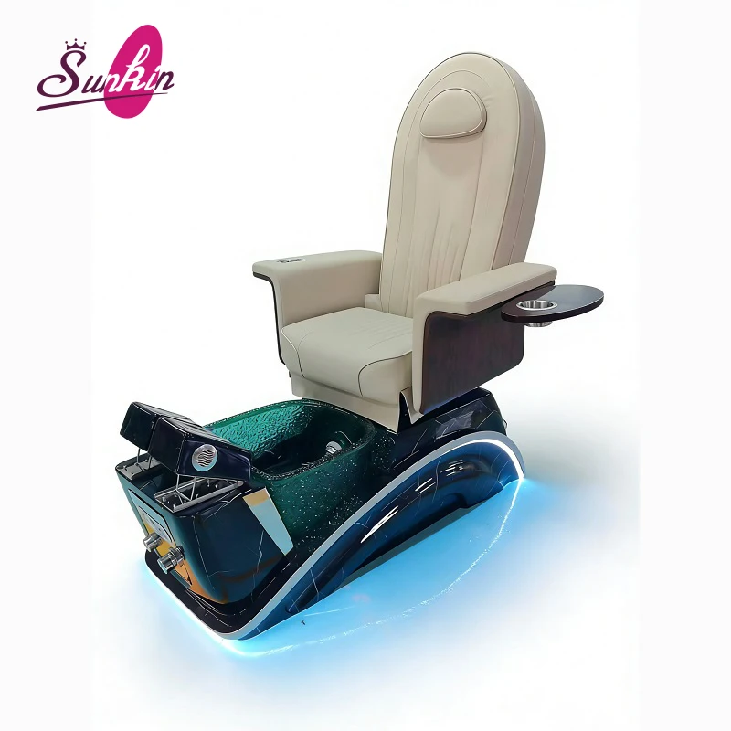 

Luxury Pedicure Chair Comfortable Salon Foot Spa Chair with Foot Bath and Side Table Premium Salon Equipment for Beauty Spa
