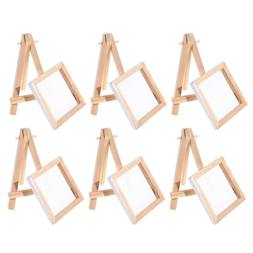 

6 Sets Easels Children's Oil Painting Tools Delicate Canvas Display Stand DIY Blank Frames Decorative Adorable Multi-function