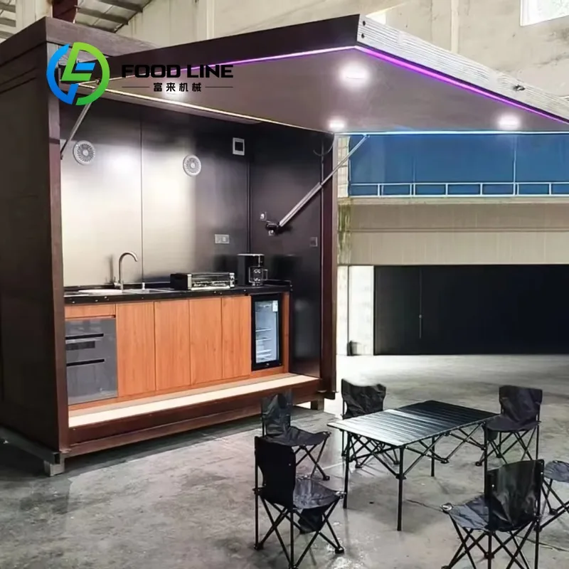 New Arrivals Customized Waterproof Stainless Steel Outdoor Kitchen with BBQ Grill and Shed for Family Garden Backyard Grilling