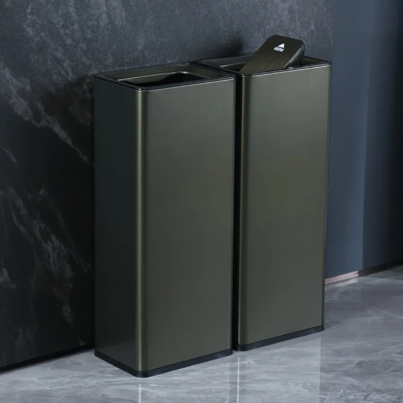 

Toilet paper Stainless steel shake cover directly into the trash can Large capacity public places Hotel toilet Toilet