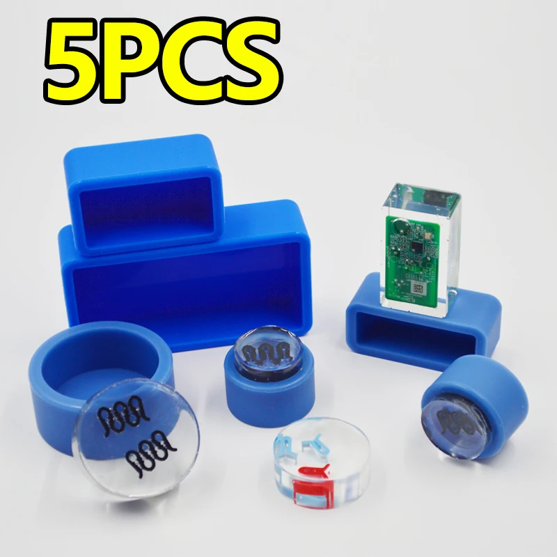 

5 pack metallographic silicone soft mold Round square cold inlay mold Laboratory PCB slice