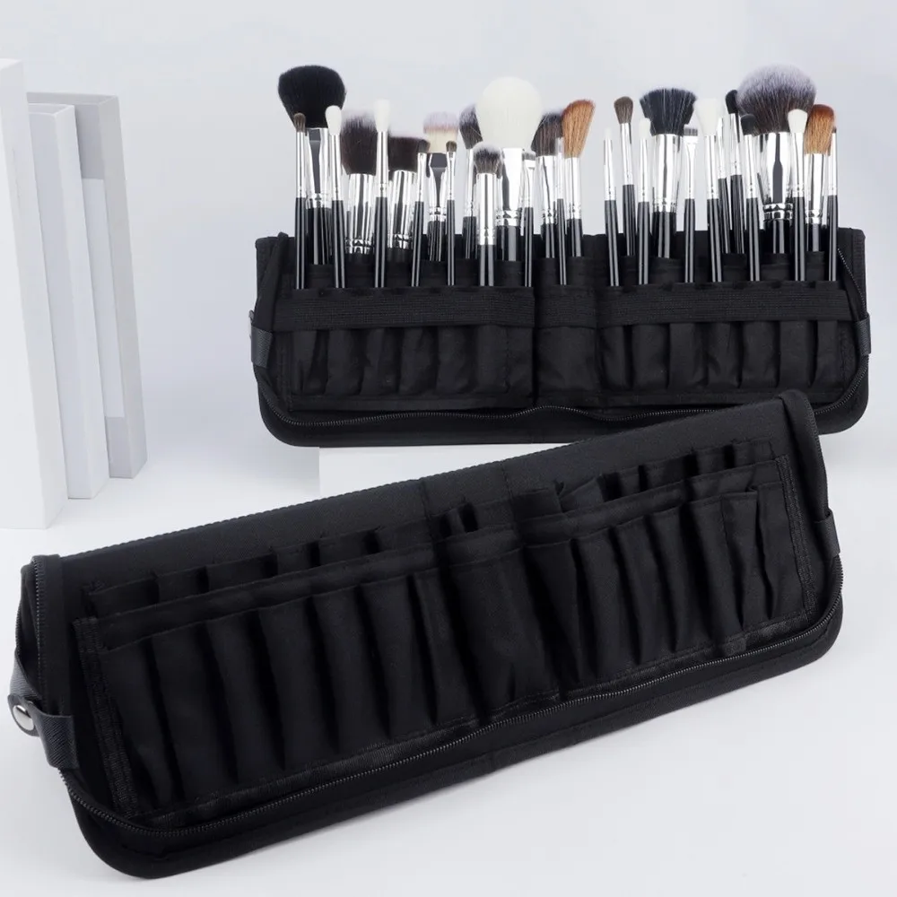 

Folding Professional Cosmetic Brushes Bag Water-resistant Large Capacity Upright Makeup Brush Bag Lightweight Multifunctional
