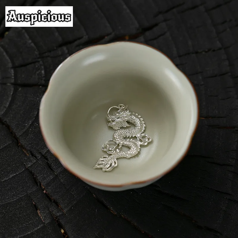 70ml Antique Ru Kiln Ceramic Tea Cup Tea Set Personal Single Cup Hand-inlaid Silver Cup Can Grow Split Tea Cup Kung Fu Teaware