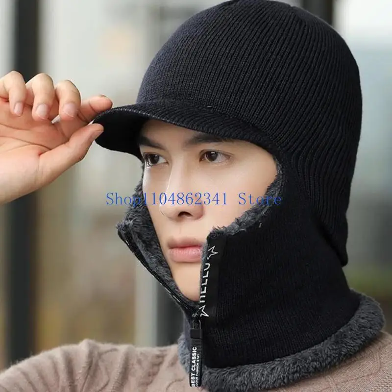 5asd ถักหมวกสวมหัวหน้ากากเล่นสกีขี่จักรยานหมวกที่มีคออุ่นอุ่น B eadwear