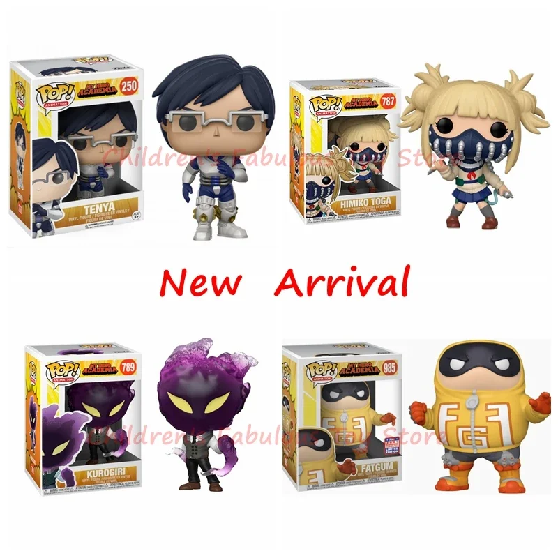 NEWest FUNKO POP My Hero Academy Tenya #250 Toga #787 Kurogiri #789 Fatgum#985 Vinyl Action Figure Model Toys for Children Gifts