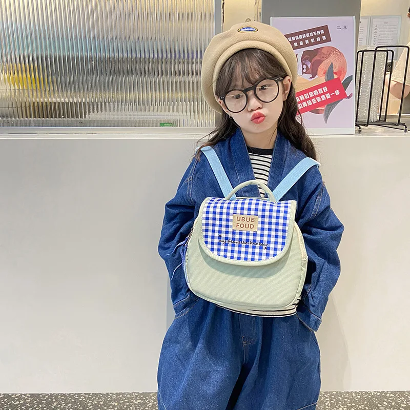 Fashion Plaid School Bag for Girl Cute Kids Kindergarten Schoolbags Children Backpacks Girls Boy Book Bags Travel Daypack