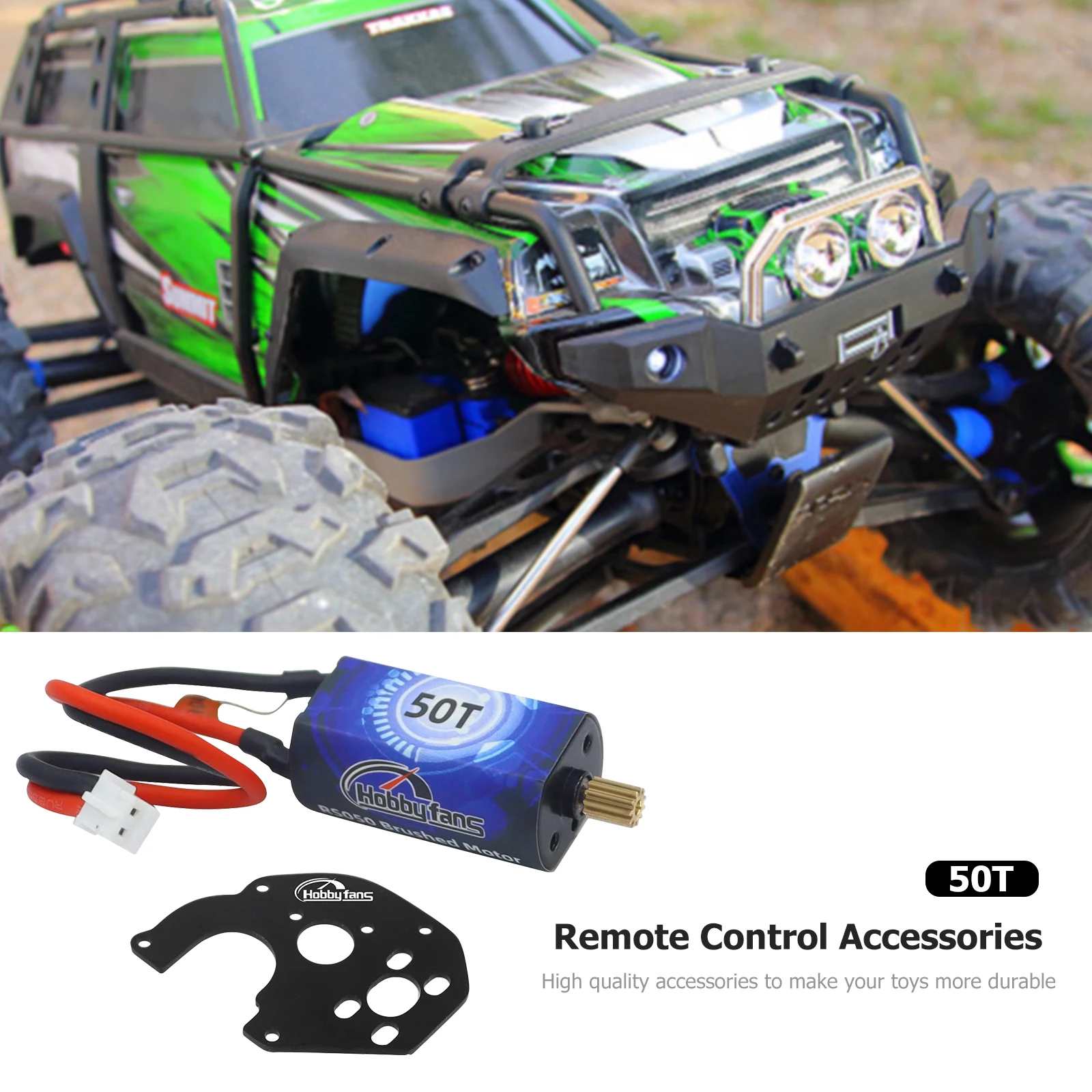 050 Rc Car Brushed Motor with Metal Mount Rc Brushed Motor Replacement Accessories Rc Crawler Car Motor for Axial Scx24 Axi00002